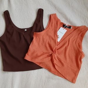 Bundle of 2 crop tanks, small